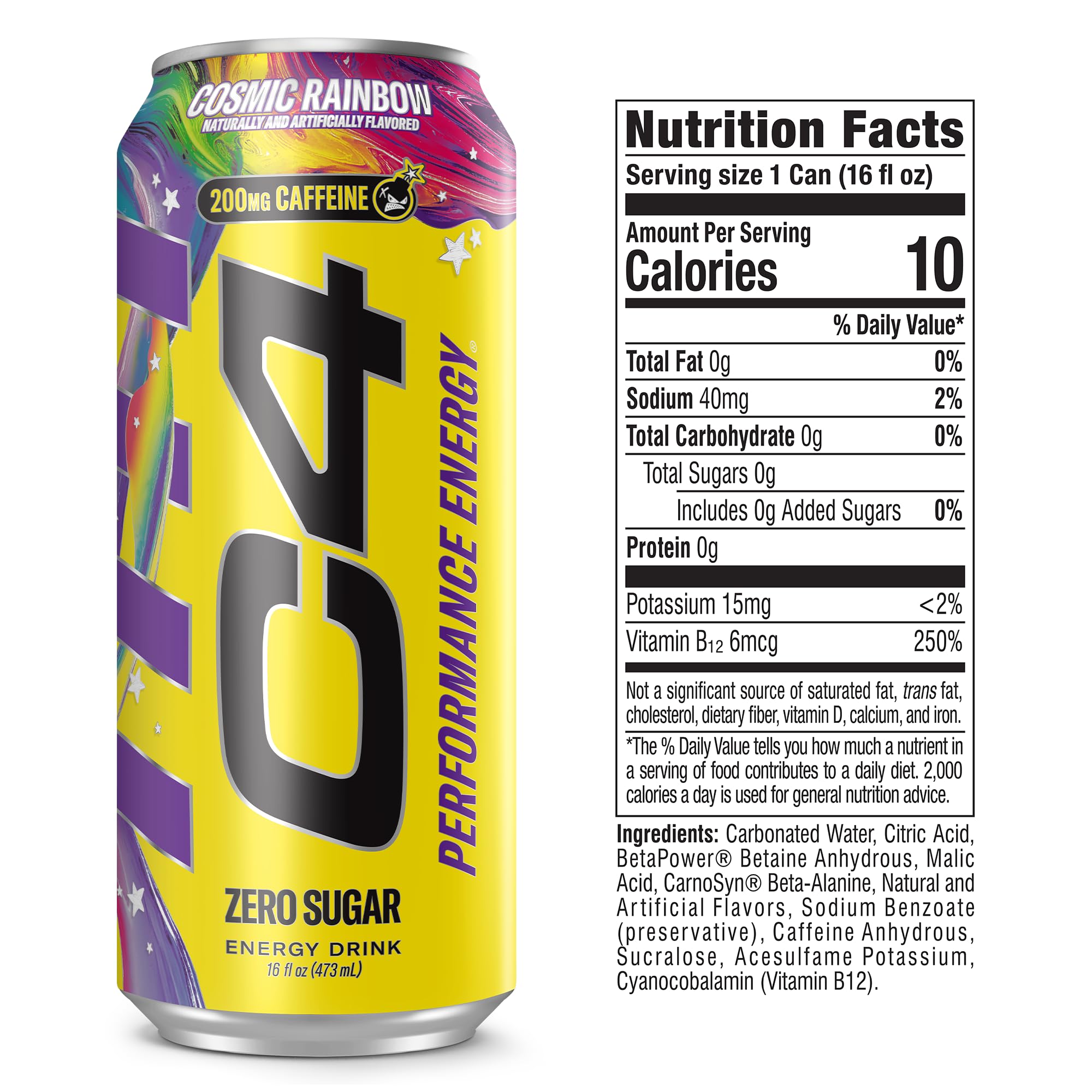 C4 close-up of label highlighting ingredients and performance benefits
