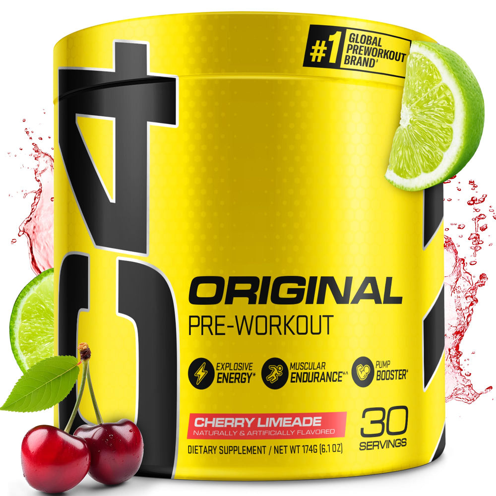 C4 front label showing Cherry Limeade flavor and 150mg caffeine benefit