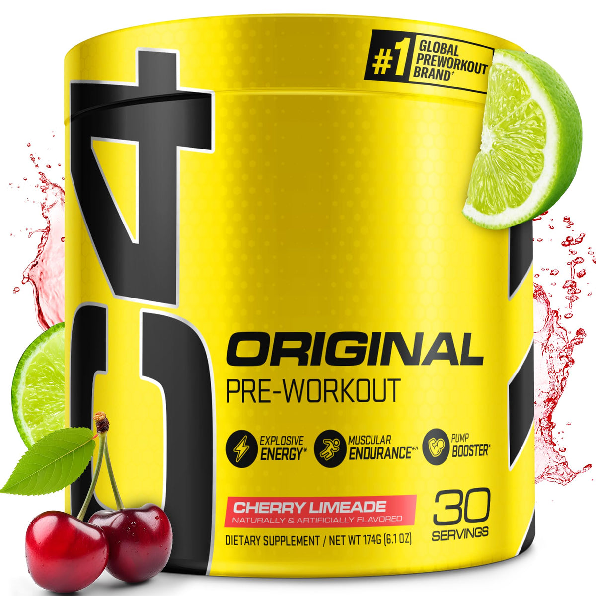 C4 front label showing Cherry Limeade flavor and 150mg caffeine benefit