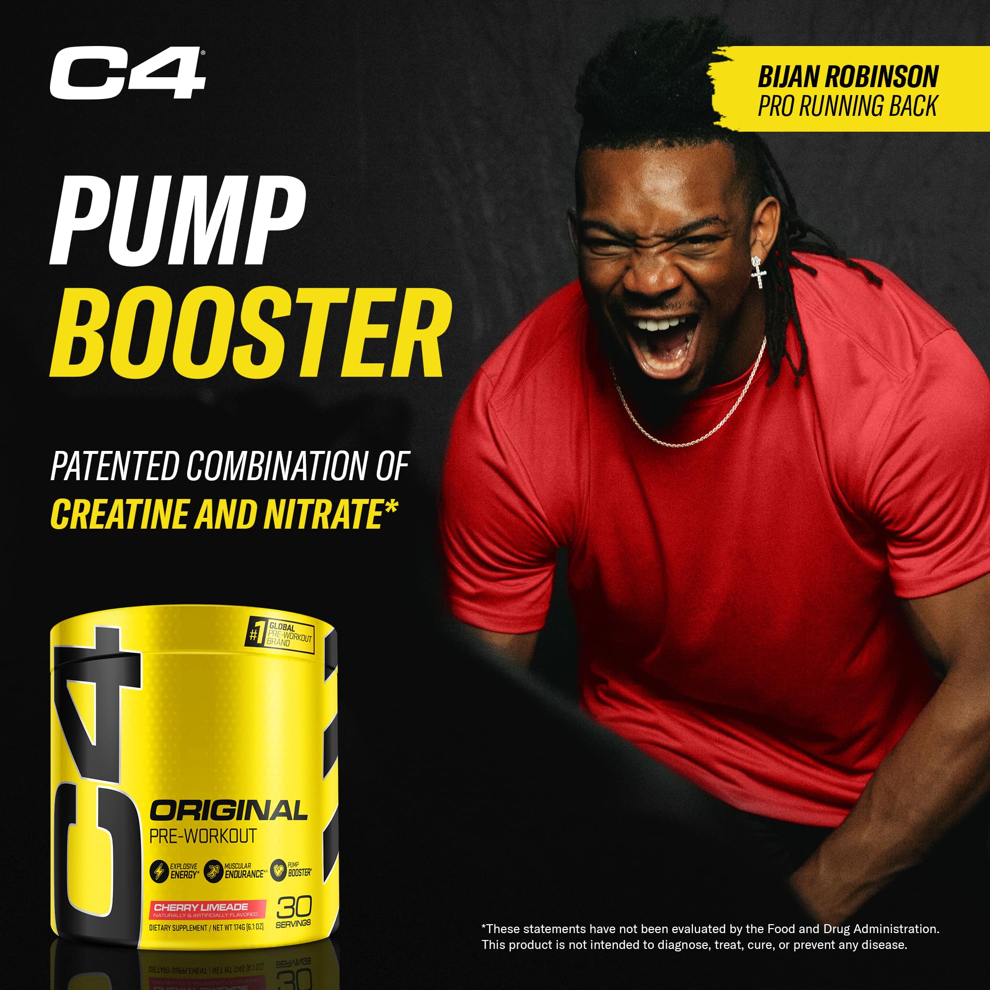 Supplement facts panel of C4 displaying key ingredients and transparency benefit