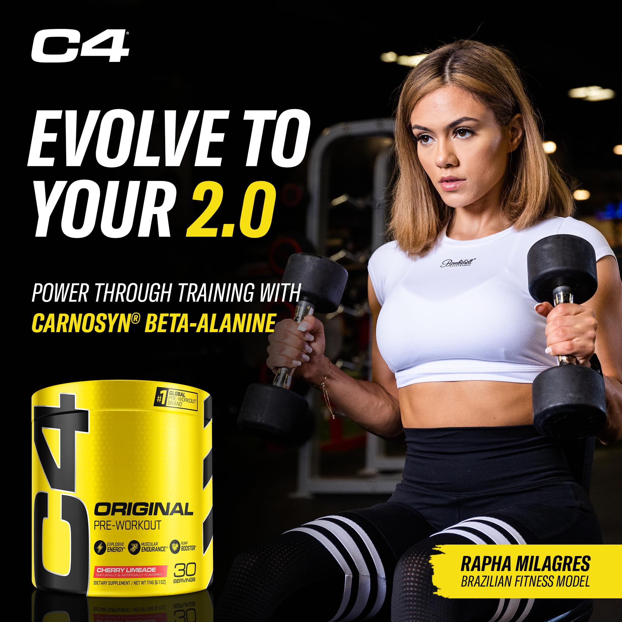Glass of mixed C4 Cherry Limeade ready to drink showing refreshing pre-workout boost