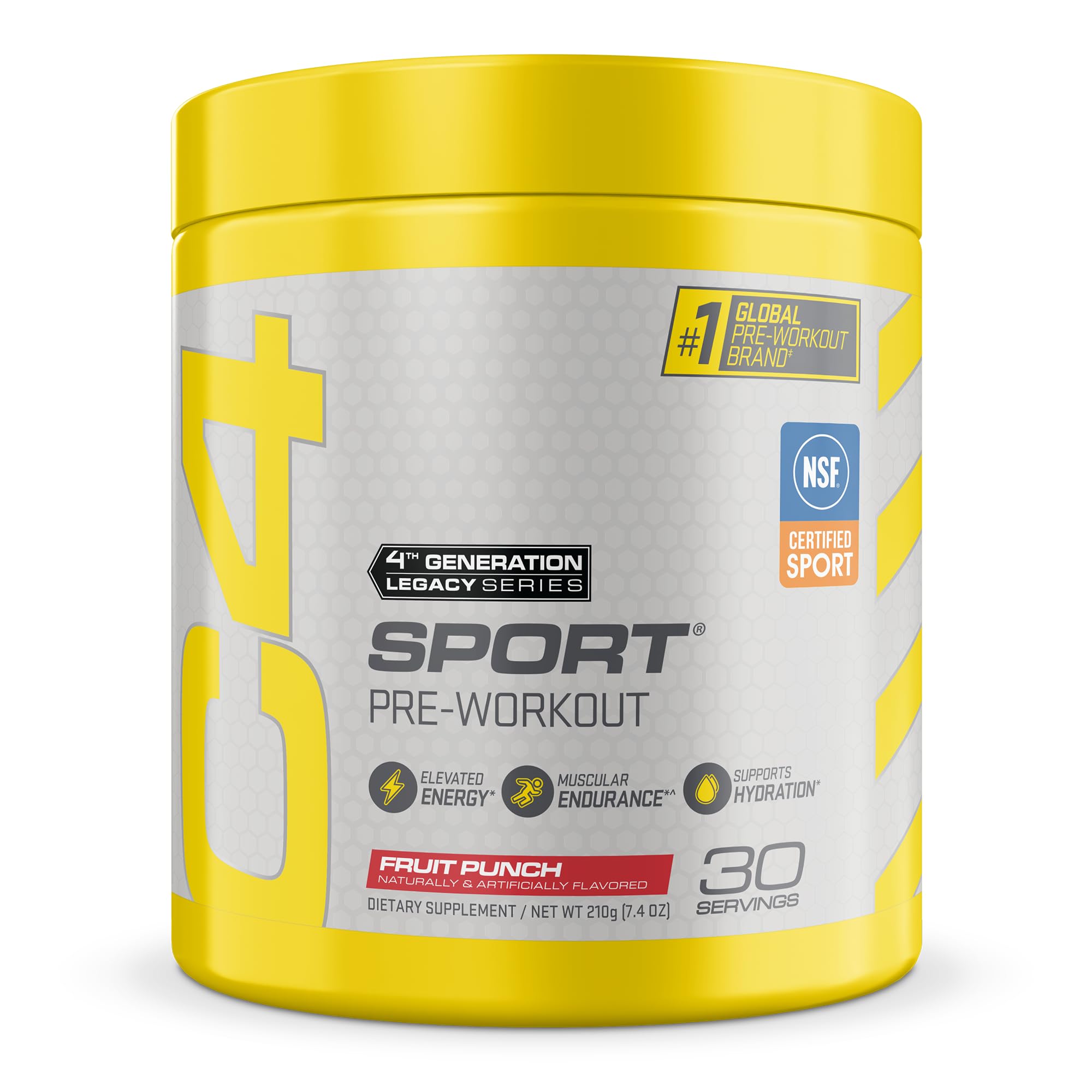 C4 front packaging showing Fruit Punch flavor and NSF certification benefit