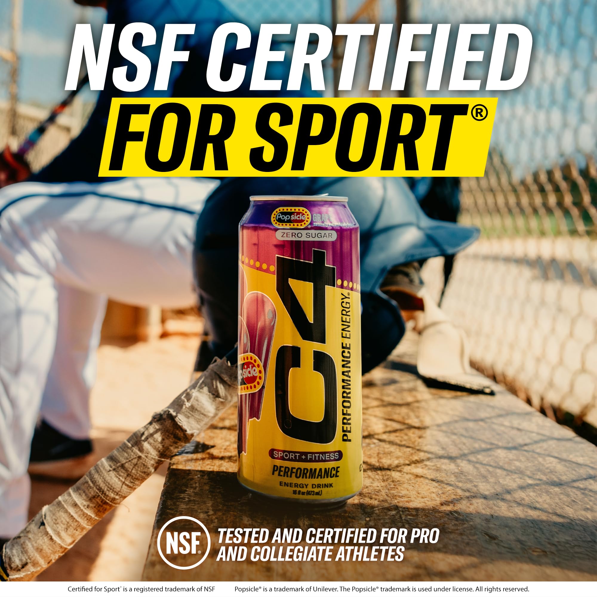 C4 grape popsicle can held in hand ready-to-drink for preworkout energy