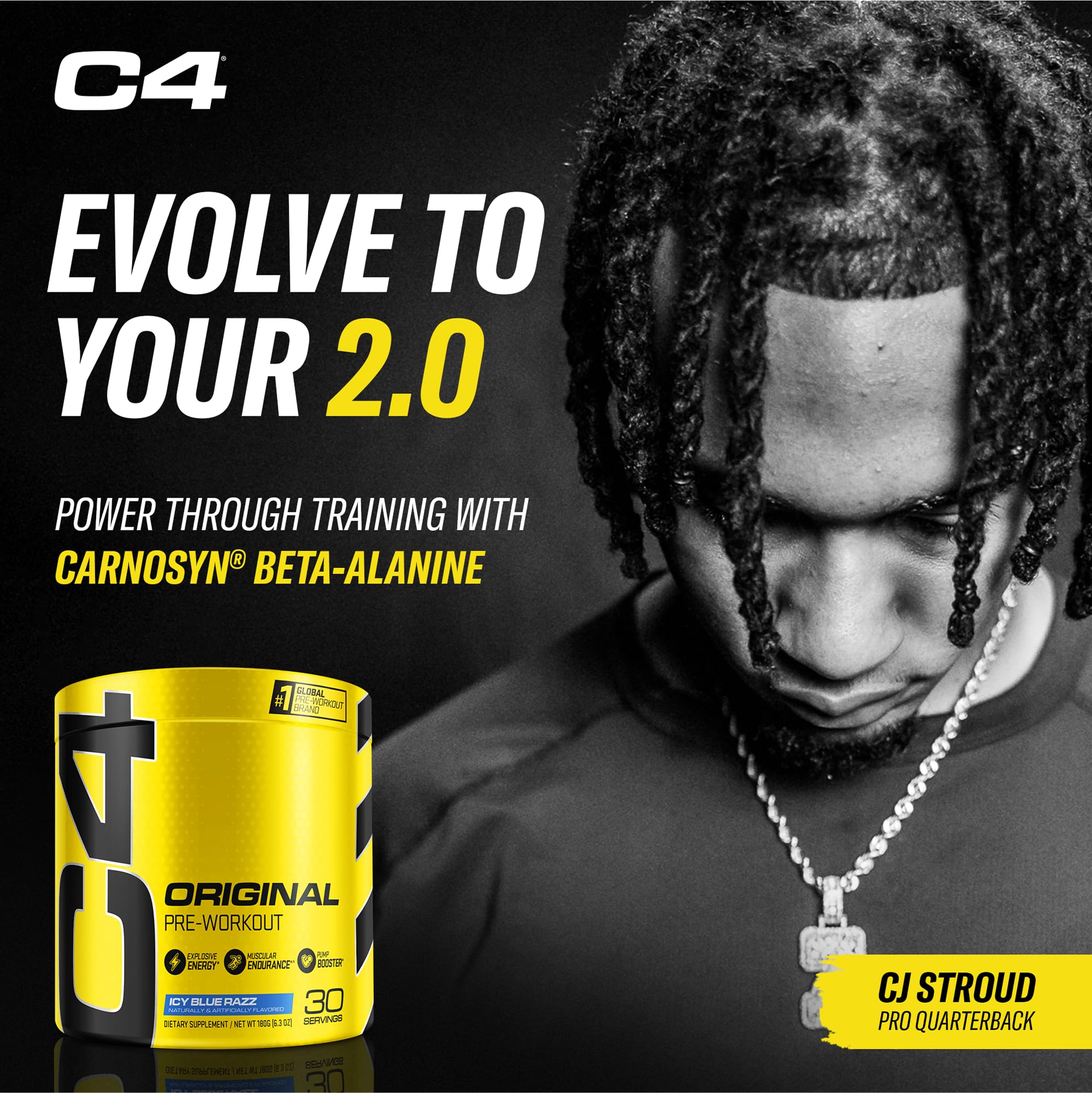C4 scoop and serving size showing single‑scoop dosing for controlled caffeine intake
