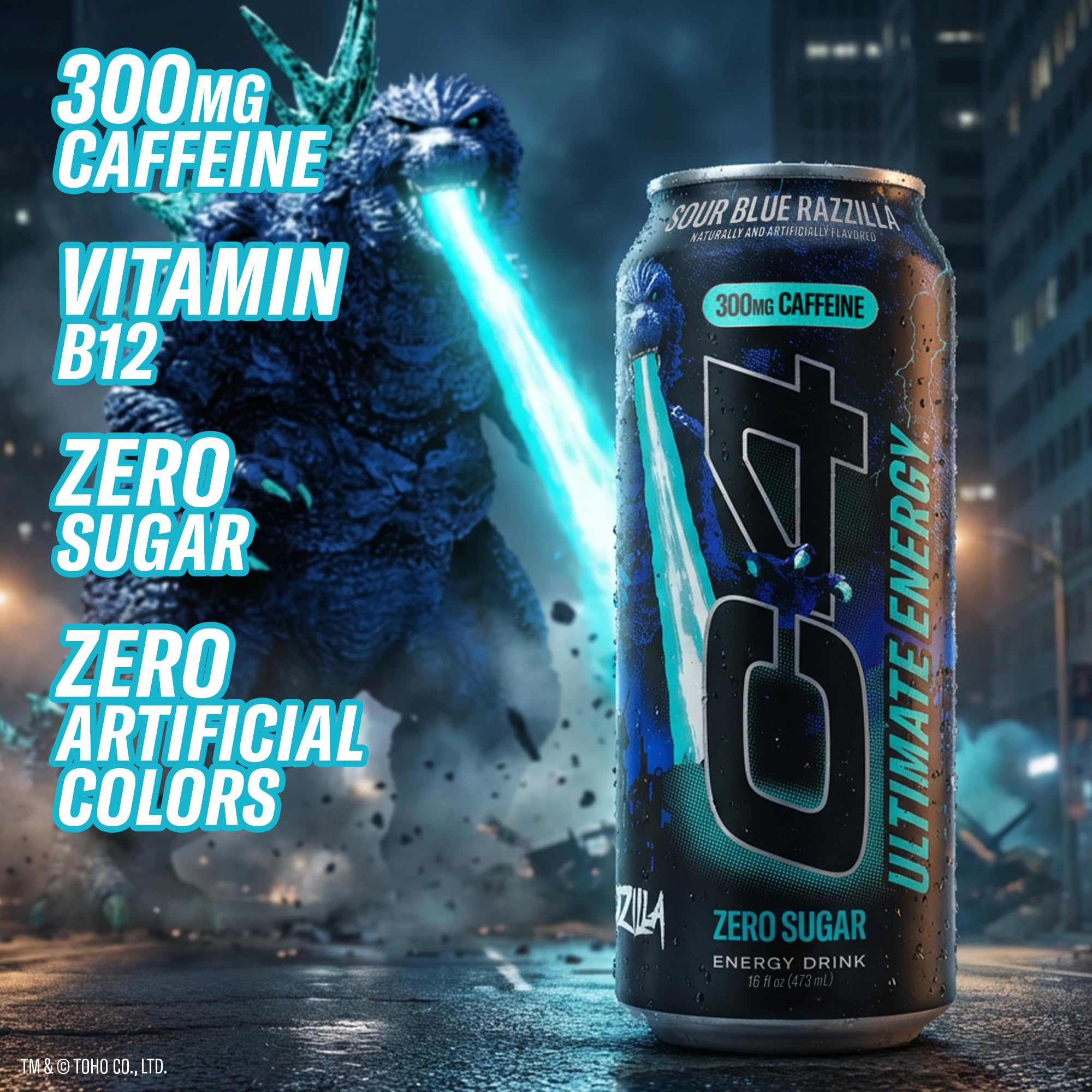 C4 pour into glass with foam, illustrating texture and quick refreshment benefit