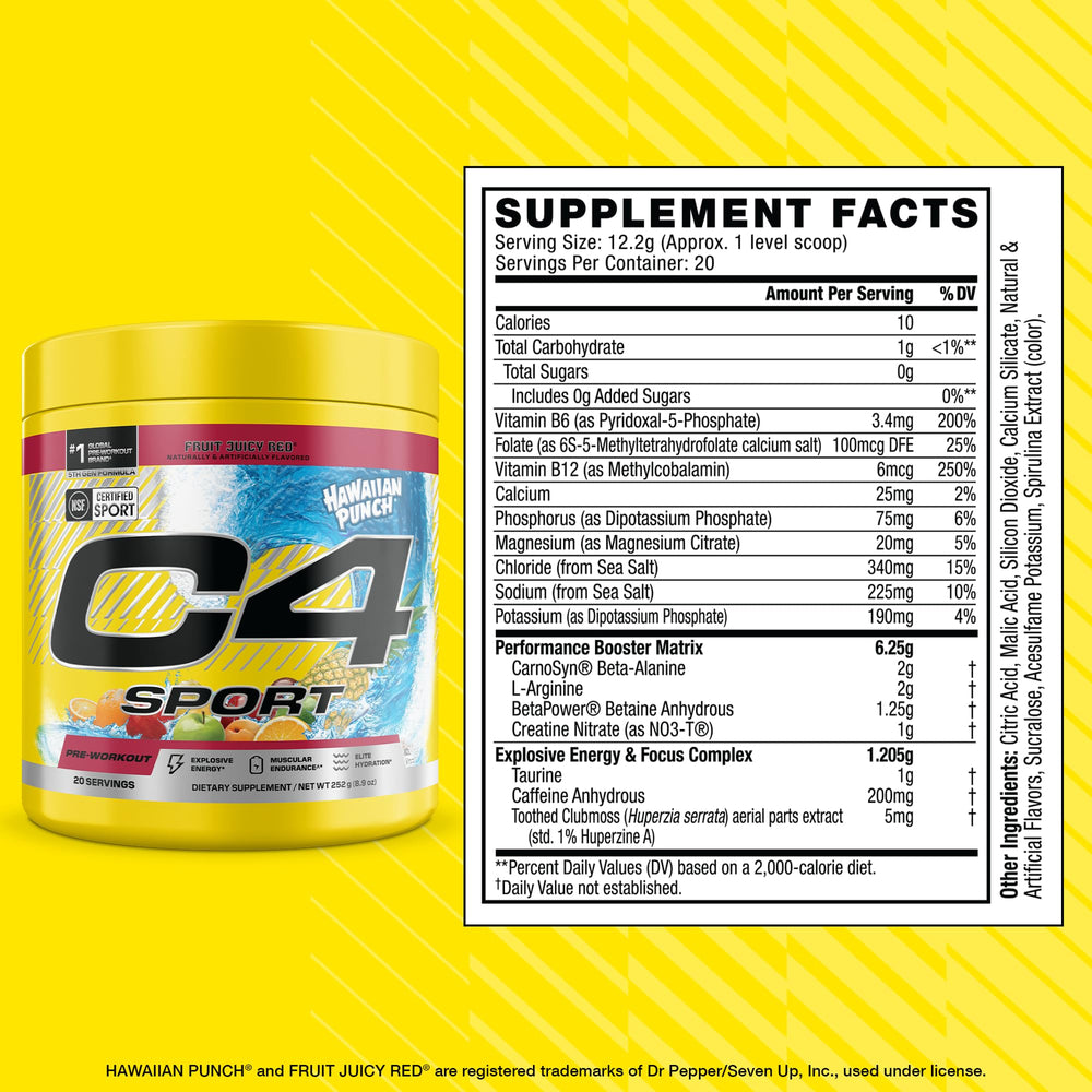 close-up of C4 Sport powder texture highlighting mixability and smoothness benefit