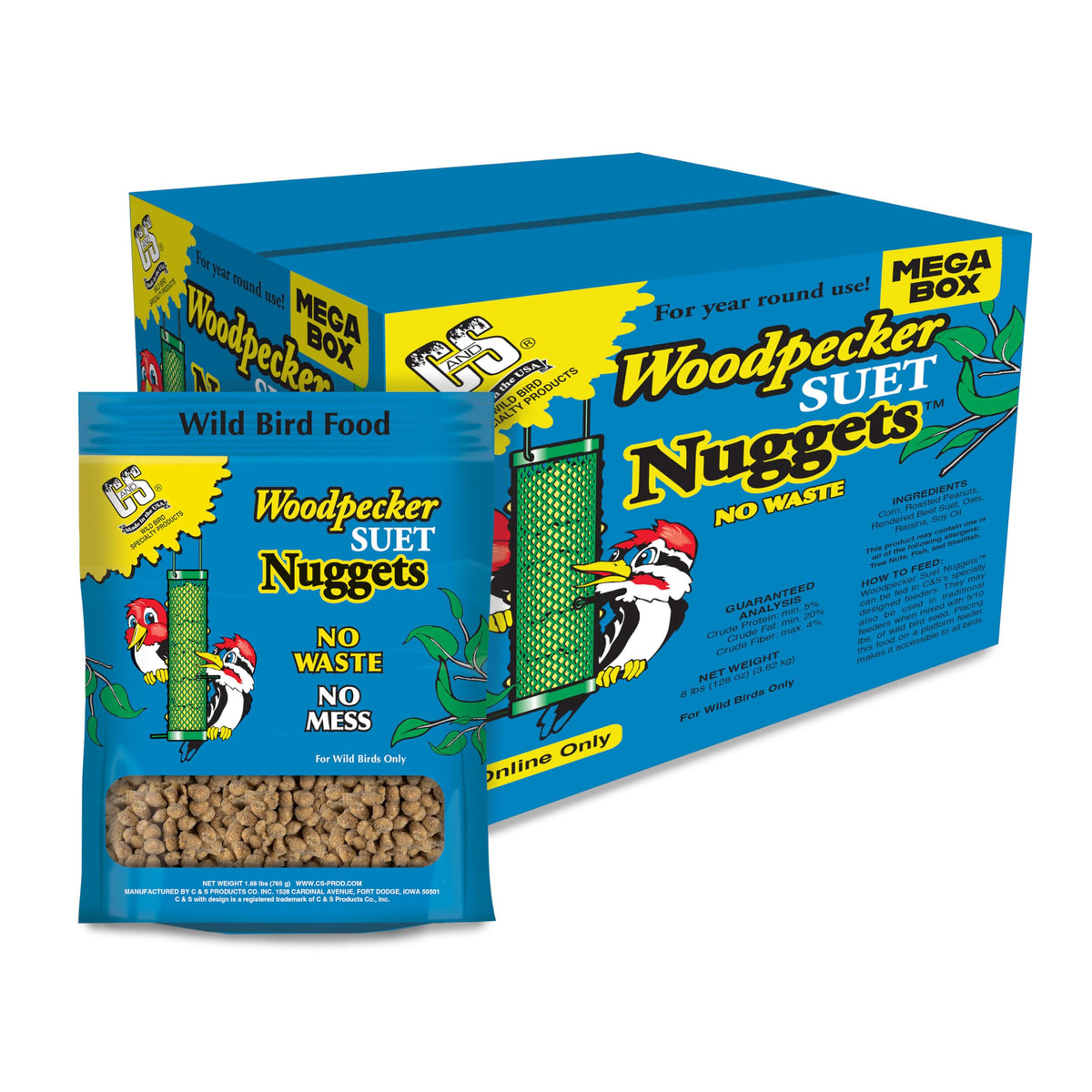 C&S front packaging showing 8 lb bag and product branding for easy identification