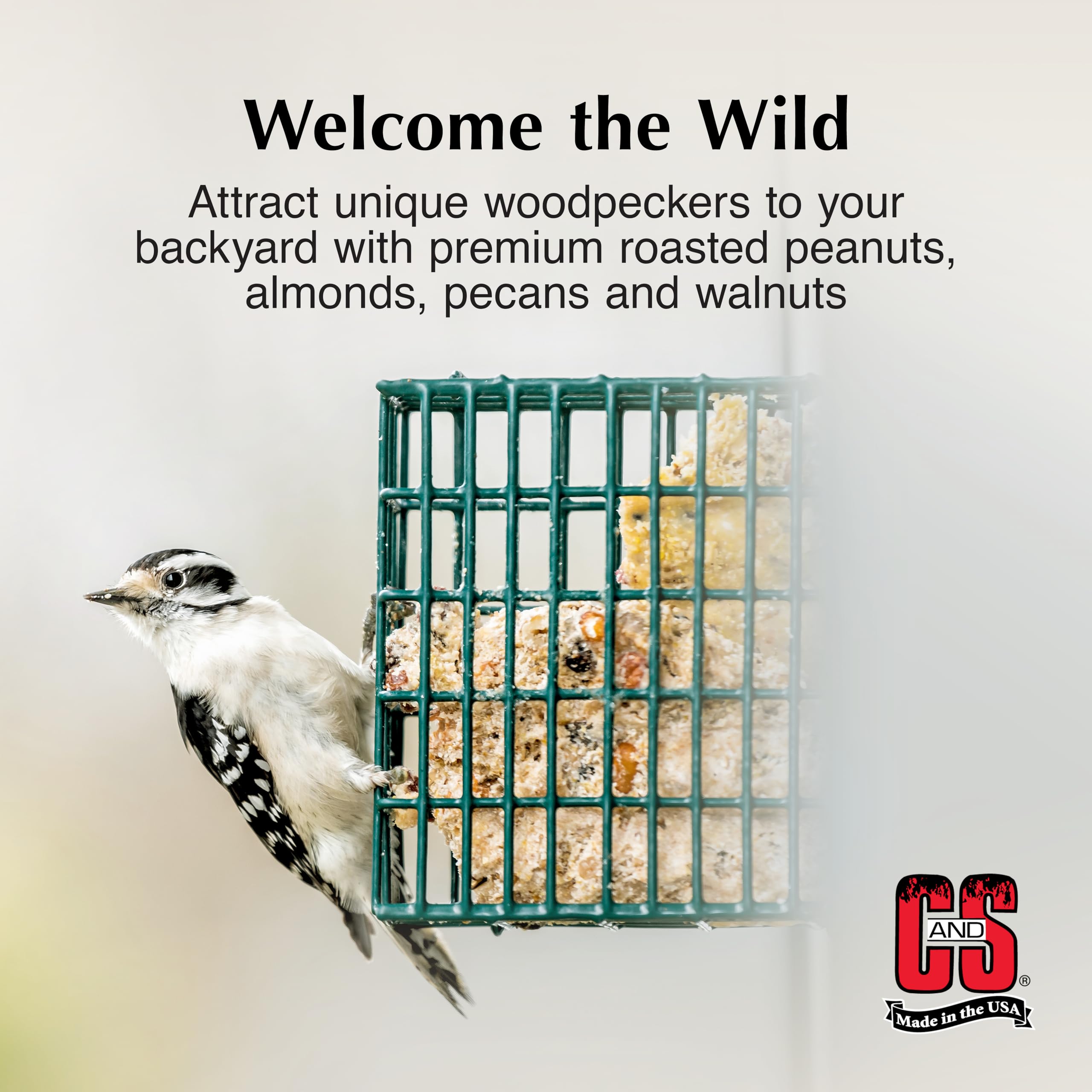C&S image of a woodpecker feeding on cake showing high attraction