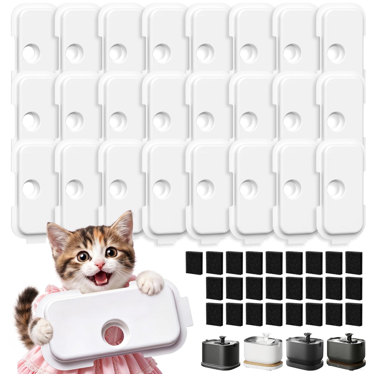 Cabiclean front packaging for PETLIBRO PLWF106 showing quantity and fit benefits