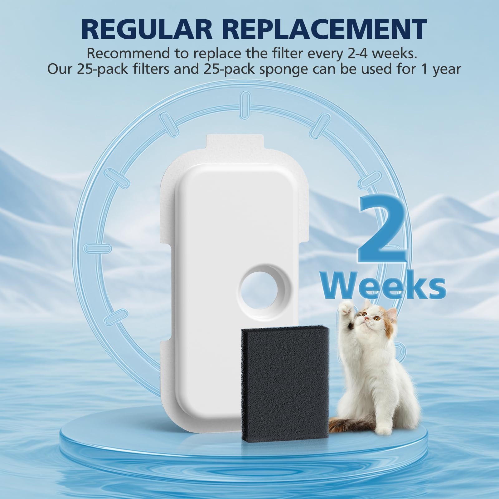 Cabiclean packaged filters array for long-term supply and convenience