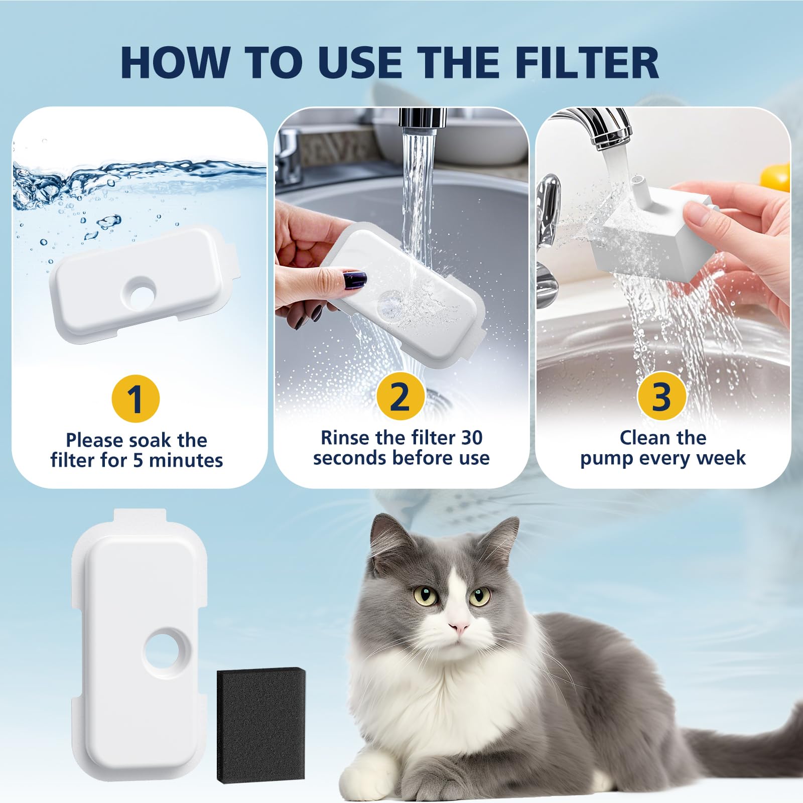Cabiclean filter beside a ruler for size scale and correct fit assurance