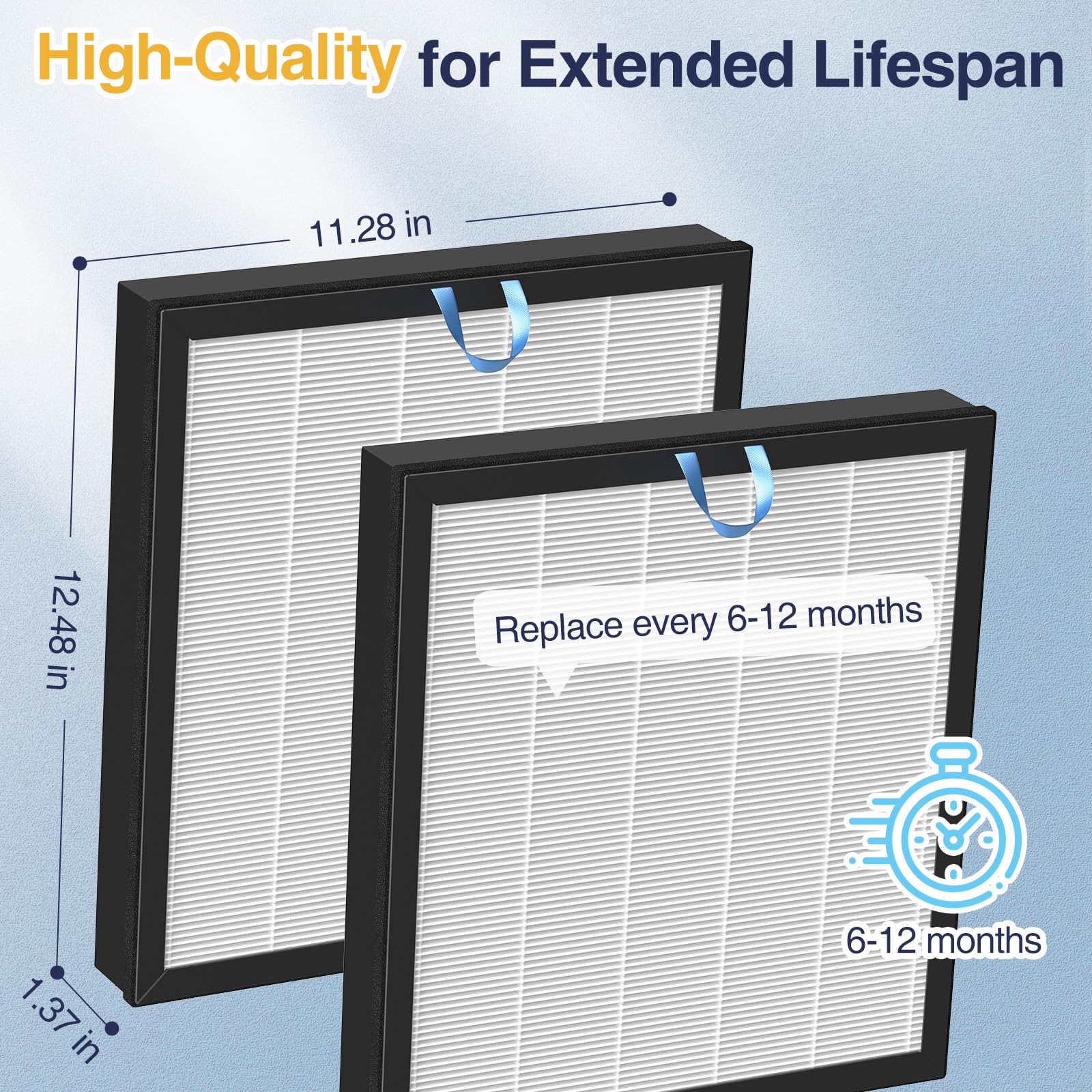 Cabiclean filter next to ruler for scale showing precise fit benefit