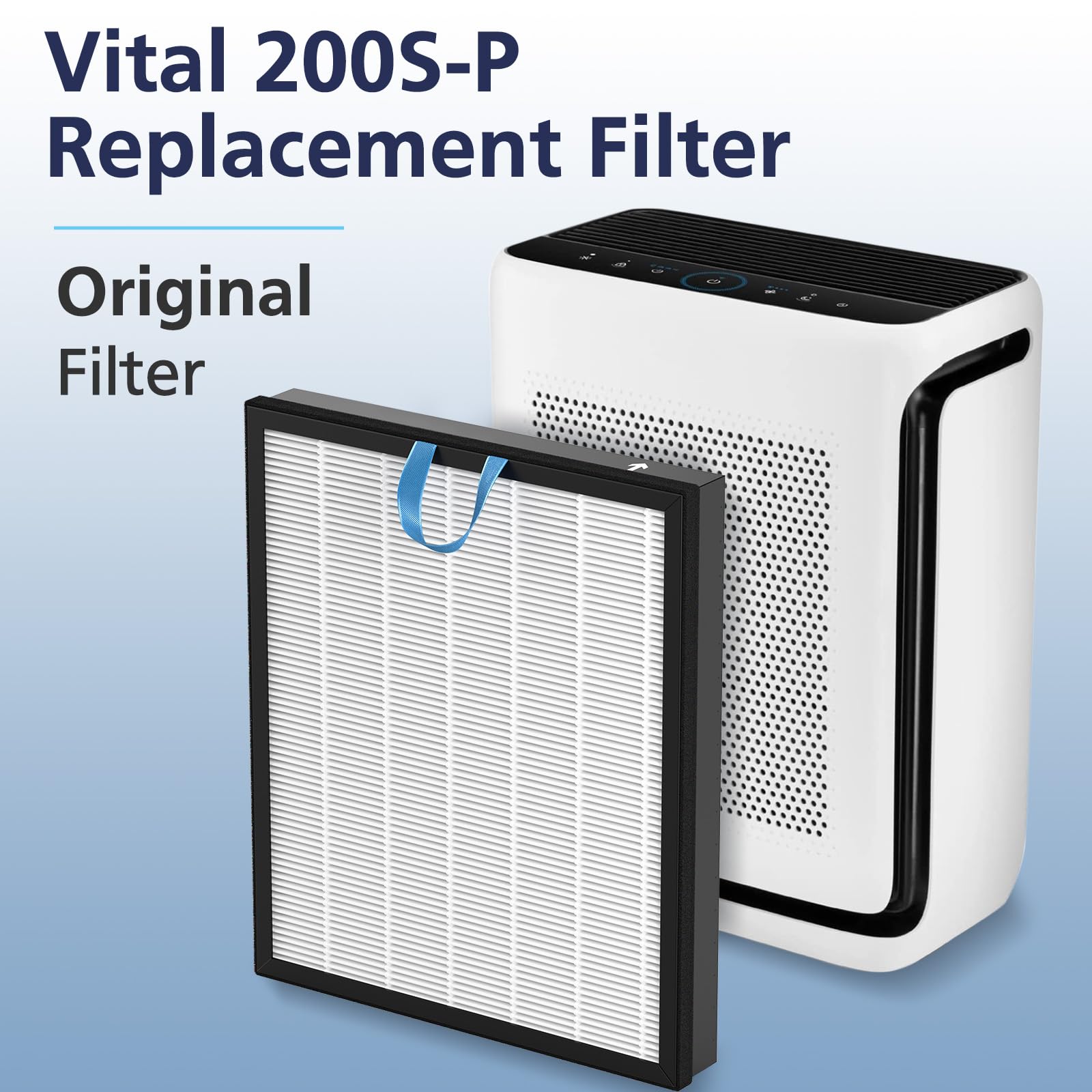 Cabiclean Vital 200S side profile detail highlighting filter shape and snug fit for reliable purifier performance