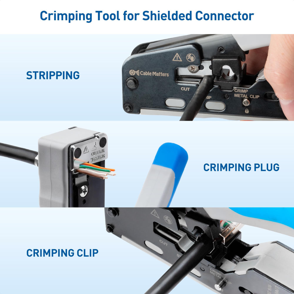 Cable Matters built-in shielded clip crimp for improved grounded terminations
