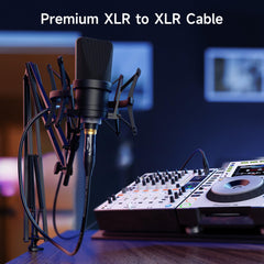 Cable Matters close-up of XLR connector and molded strain relief for longevity