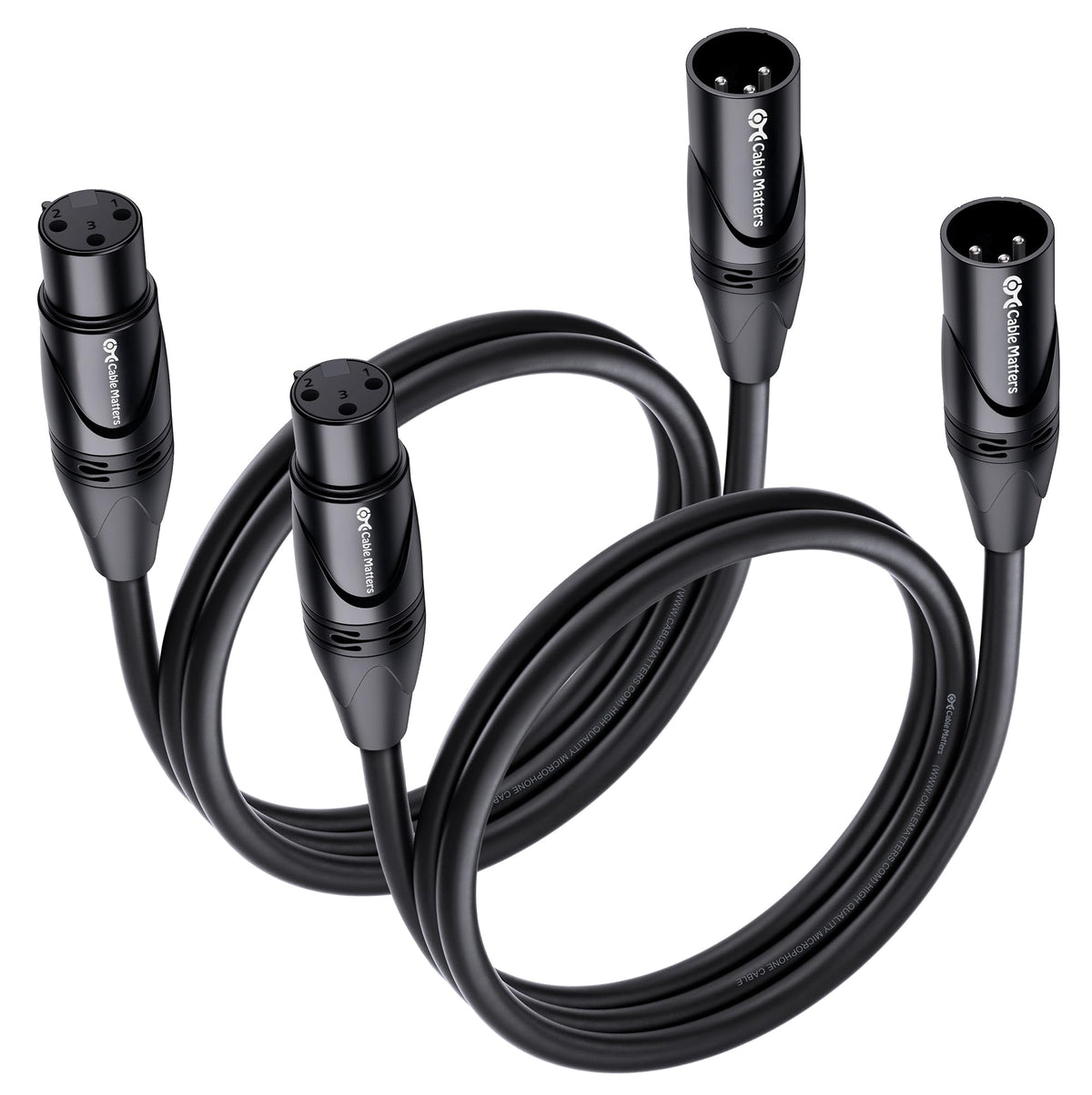 Cable Matters front XLR connector showing secure metal housing and reliable contact