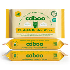 Caboo front packaging showing 3-pack and brand for easy identification and shelf appeal