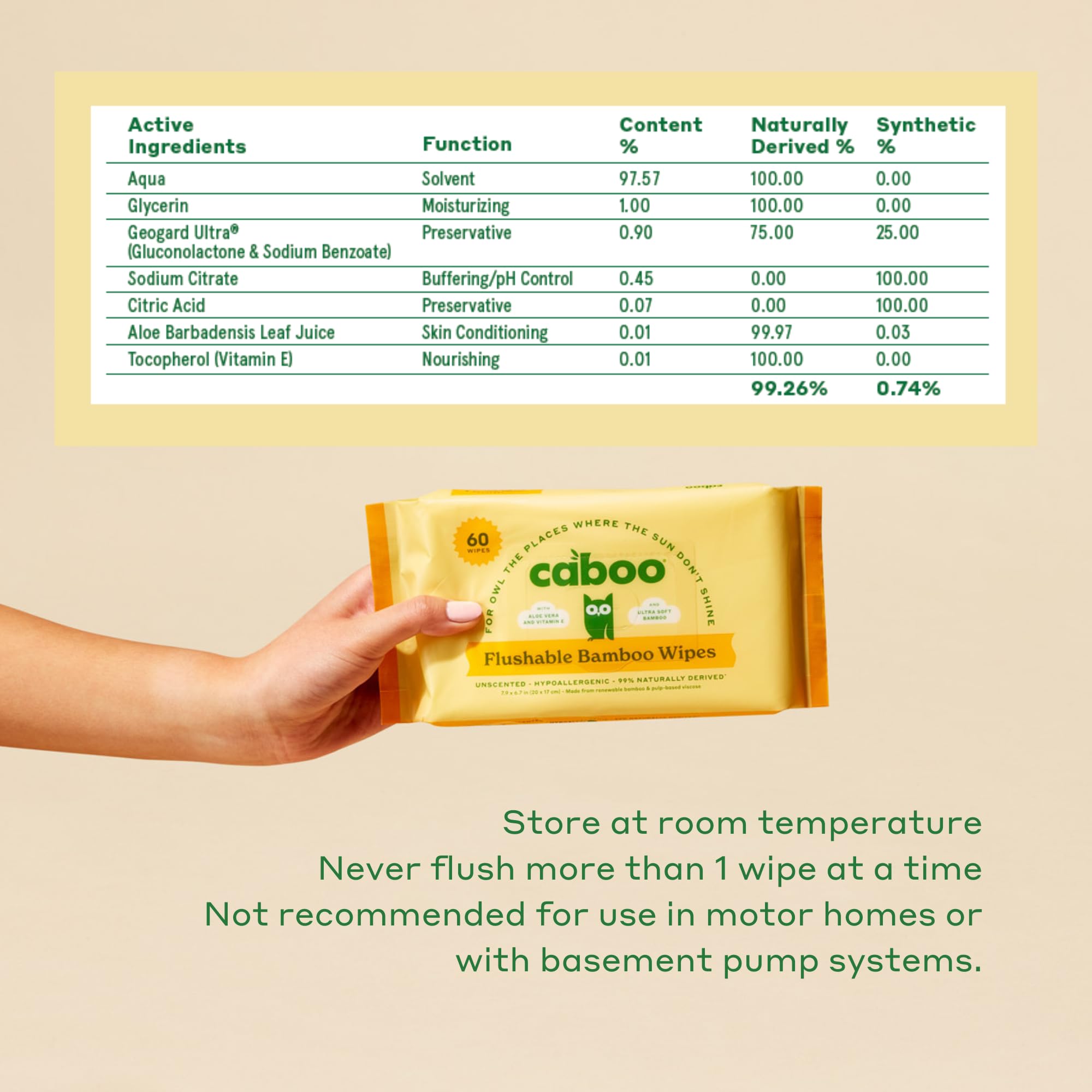 Caboo wipes staged in an RV bathroom demonstrating septic-safe travel convenience