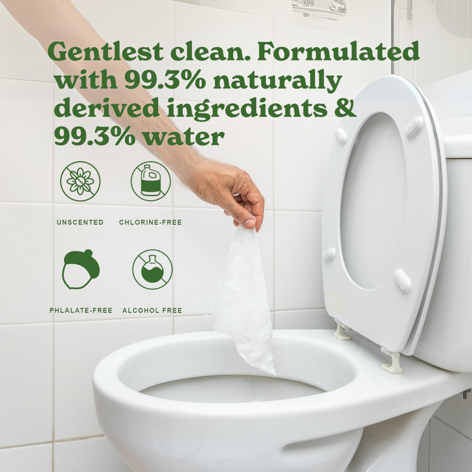 Caboo label and certifications displayed emphasizing safety and flushable testing