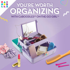 Caboodles deep base with brushes and palettes demonstrating roomy storage