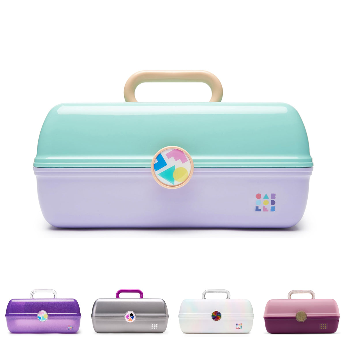 Caboodles front view open showing compartments and quick access benefit
