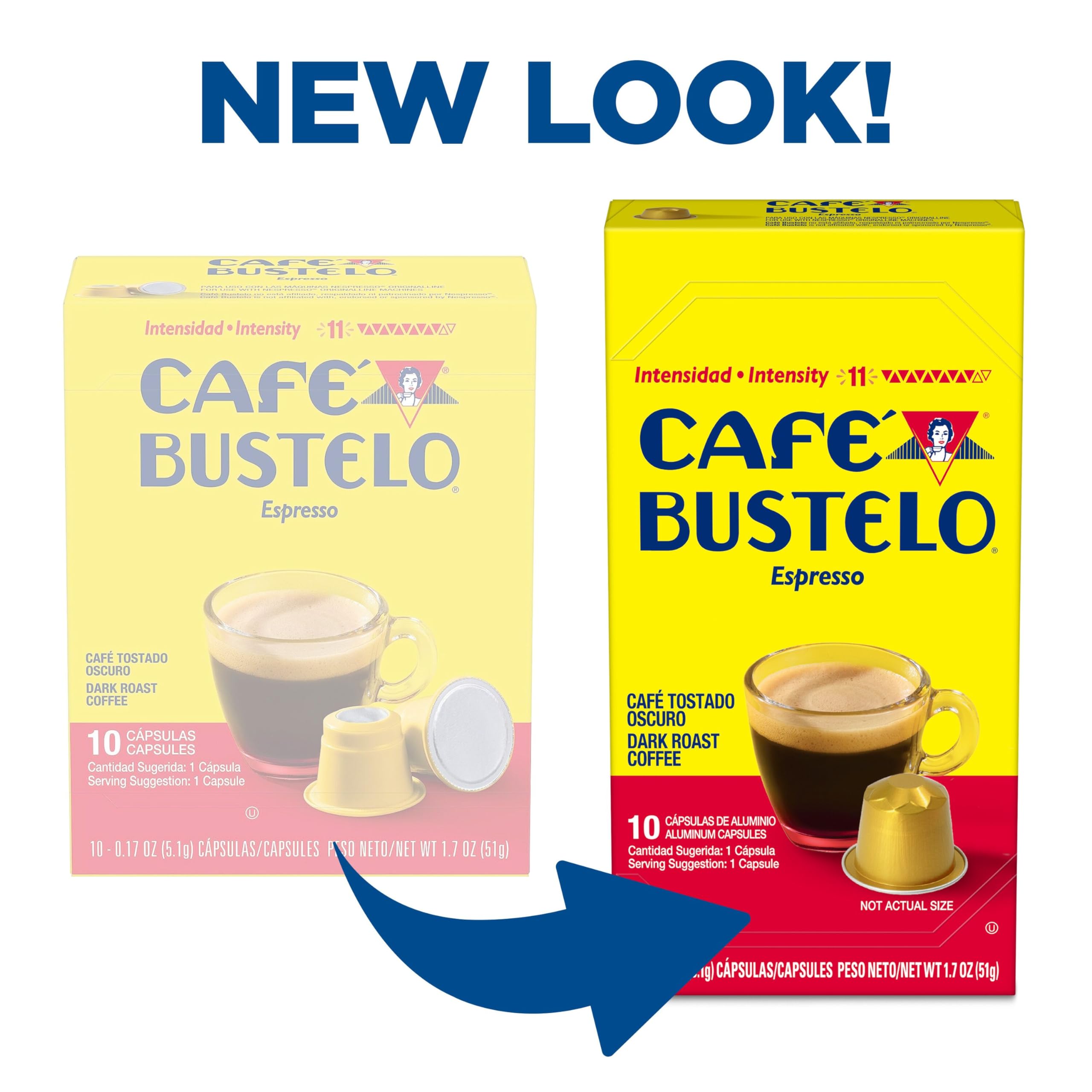 Café Bustelo espresso poured into cup beside milk pitcher for creamy latte preparation