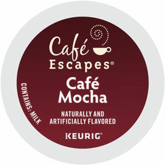 Brewed Café Escapes café mocha in cup on table showing indulgent comfort
