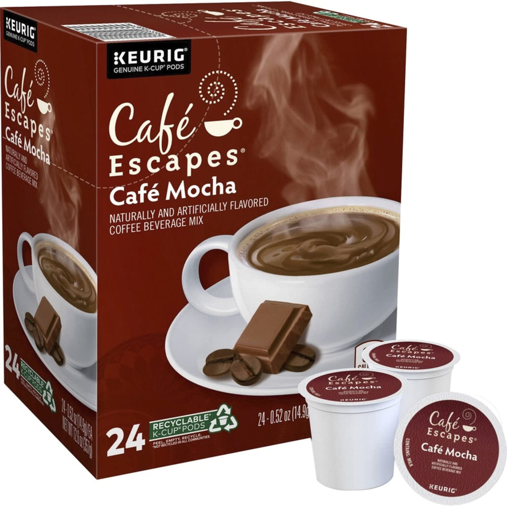 Café Escapes front packaging showing 24-count box and clear benefit