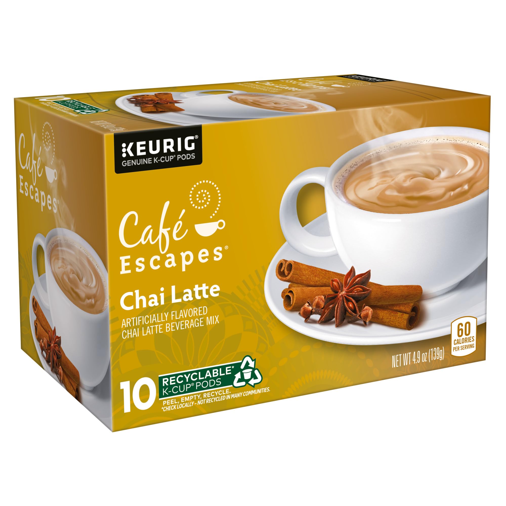 Café Escapes nutrition label closeup clarifying milk and calorie info