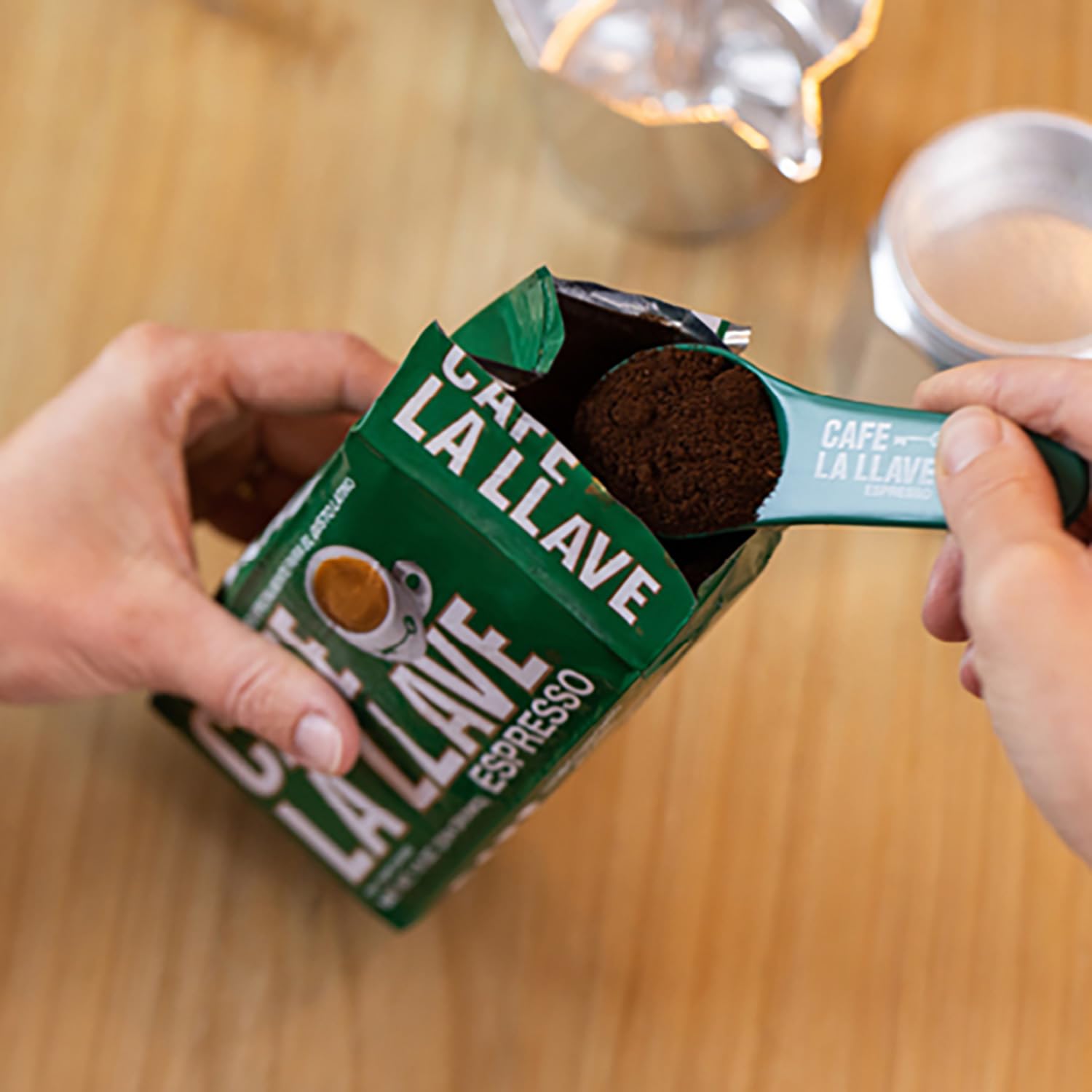 Cafe La Llave lifestyle cafecito serving showing traditional cup and enjoyment