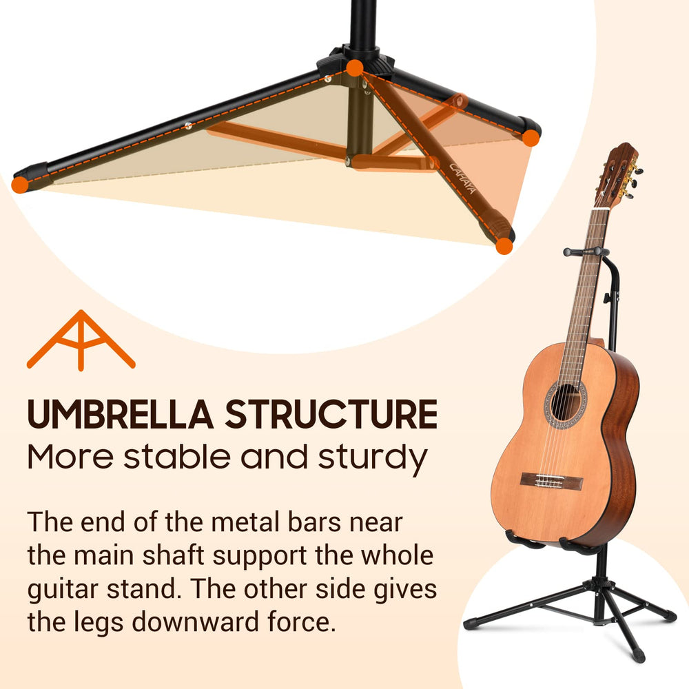 CAHAYA close-up of umbrella-shaped base with metal supports for enhanced balance
