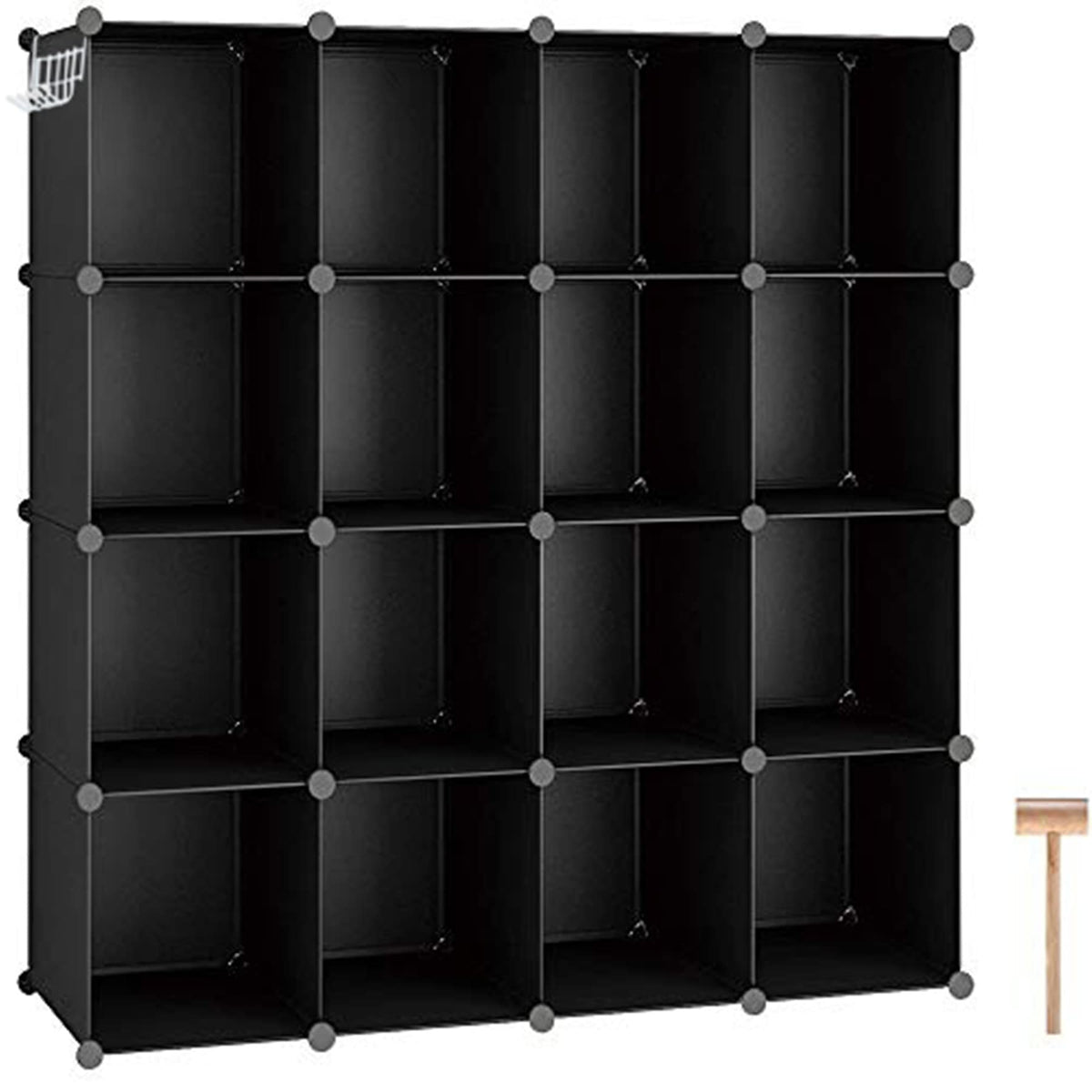C&AHOME front view of 16-cube organizer showing tidy storage and display benefit