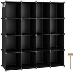 C&AHOME front view of 16-cube organizer showing tidy storage and display benefit