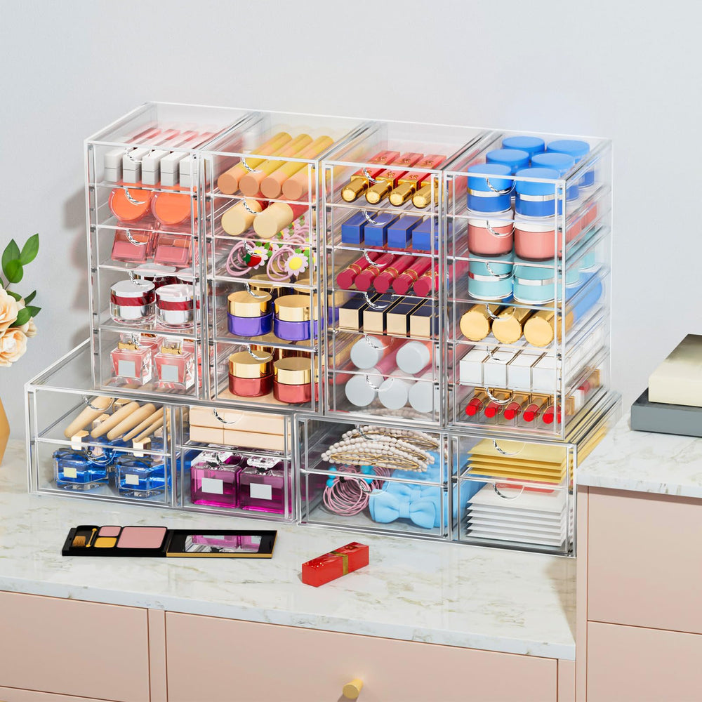 caktraie close-up drawer detail displays smooth acrylic edges and pull benefits