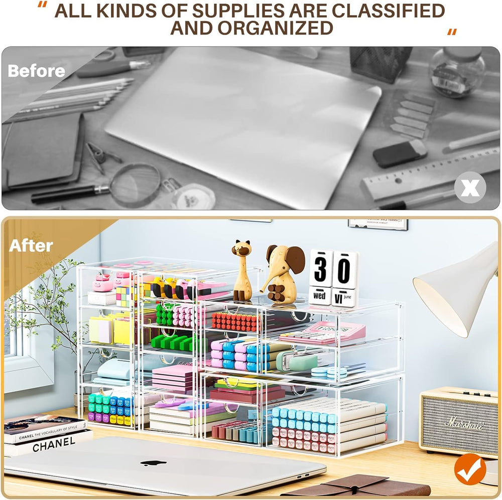 caktraie organizer next to hand to show scale and compact countertop benefit