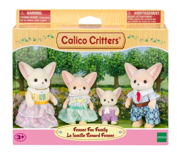Calico Critters Fennec Fox fabric clothing close-up highlighting removable outfit benefit