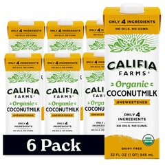 Califia Farms carton front view showing organic label and clean ingredients benefit