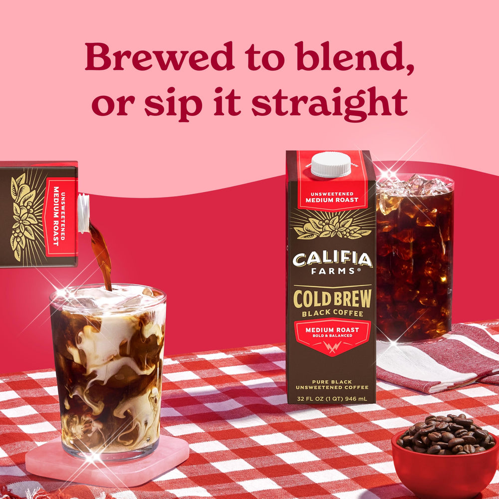 Califia Farms bean roast and batch display showing crafted flavor benefit