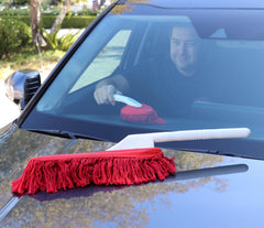 California Car Duster close-up of waxed cotton fibers lifting dust safely