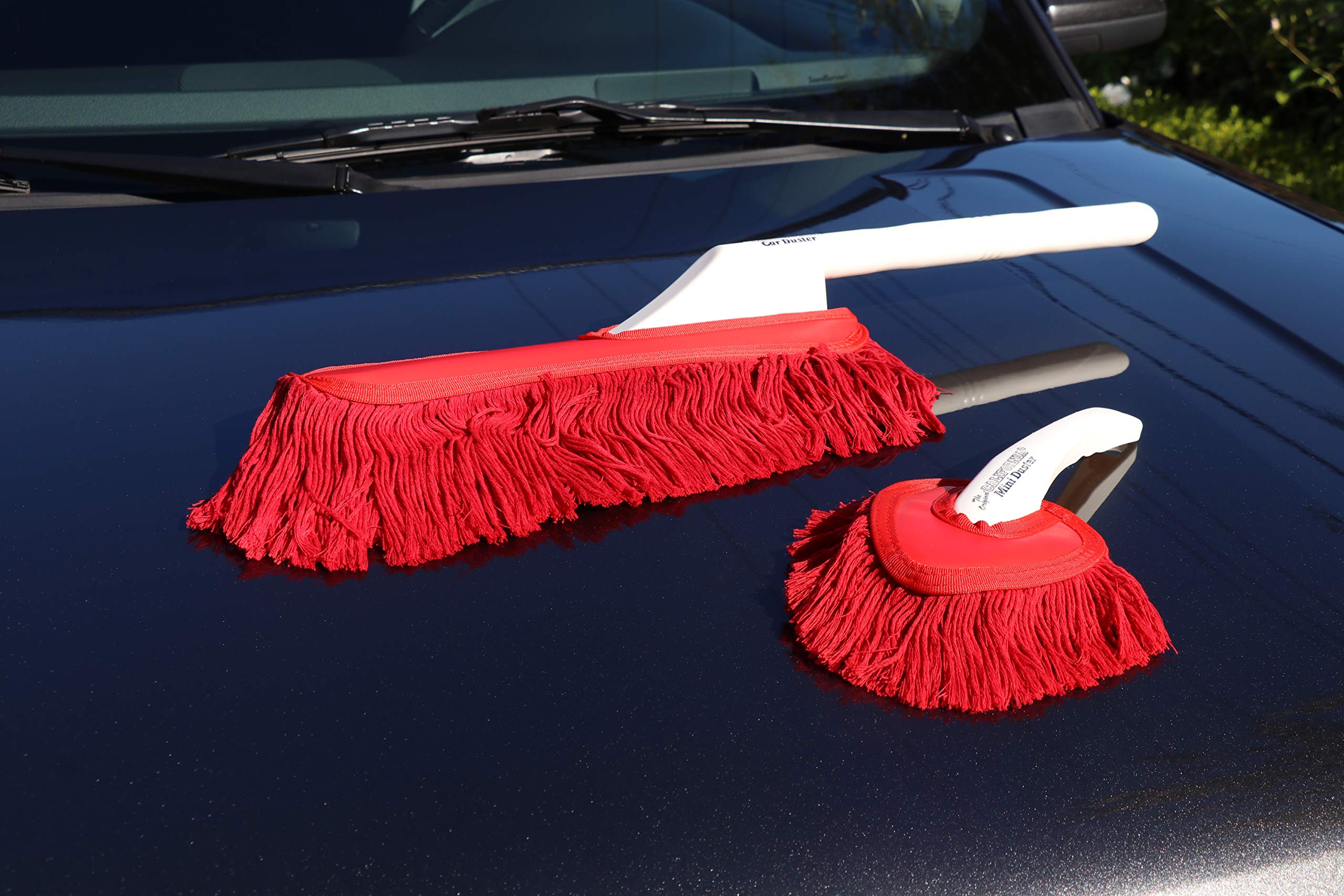 California Car Duster in vehicle lifestyle shot demonstrating everyday maintenance benefit