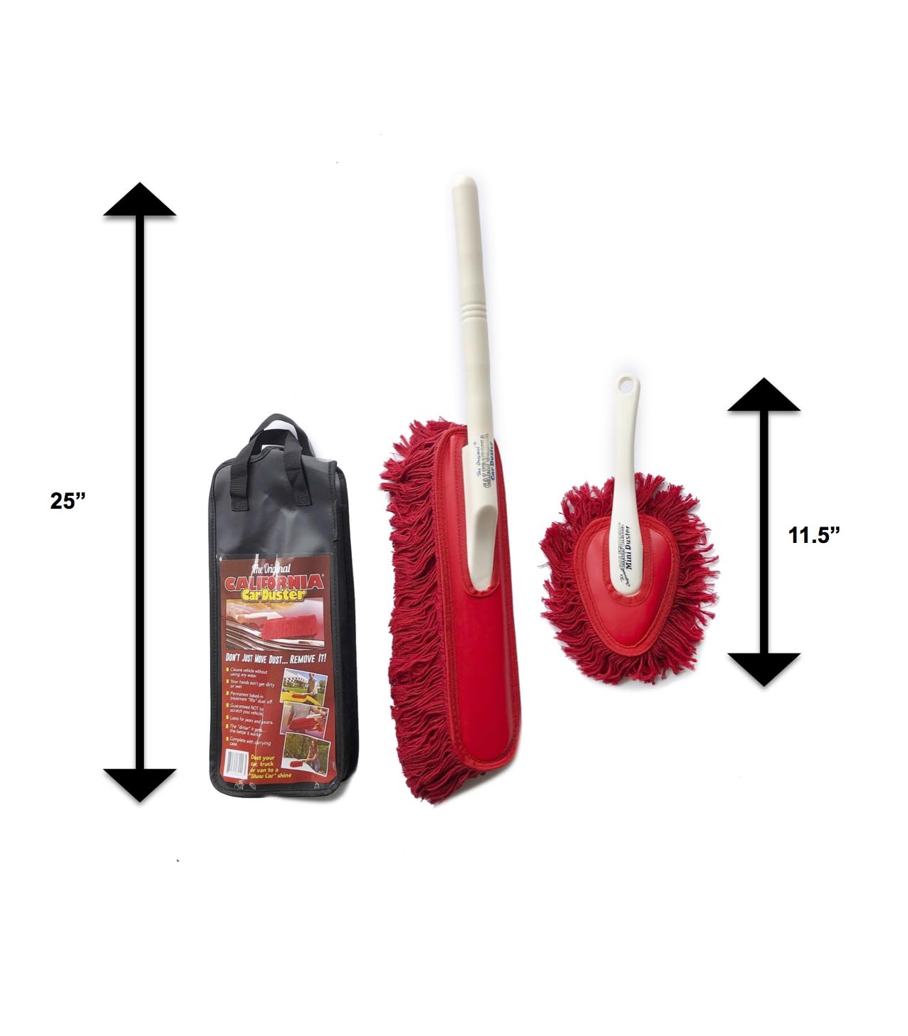 California Car Duster Mini Dash in hand for precise interior dusting benefit