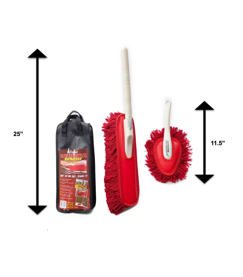California Car Duster Mini Dash in hand for precise interior dusting benefit