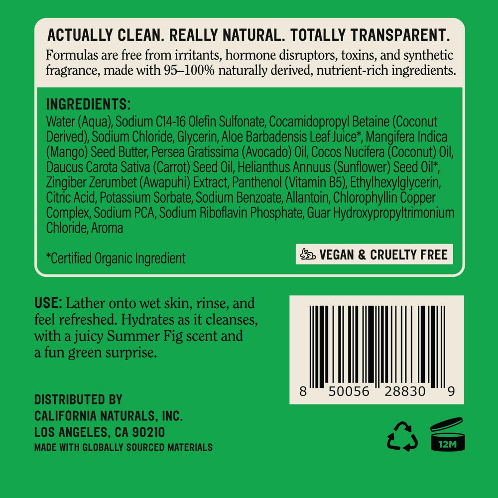 California Naturals bottle beside towel illustrating 20 oz size and home convenience