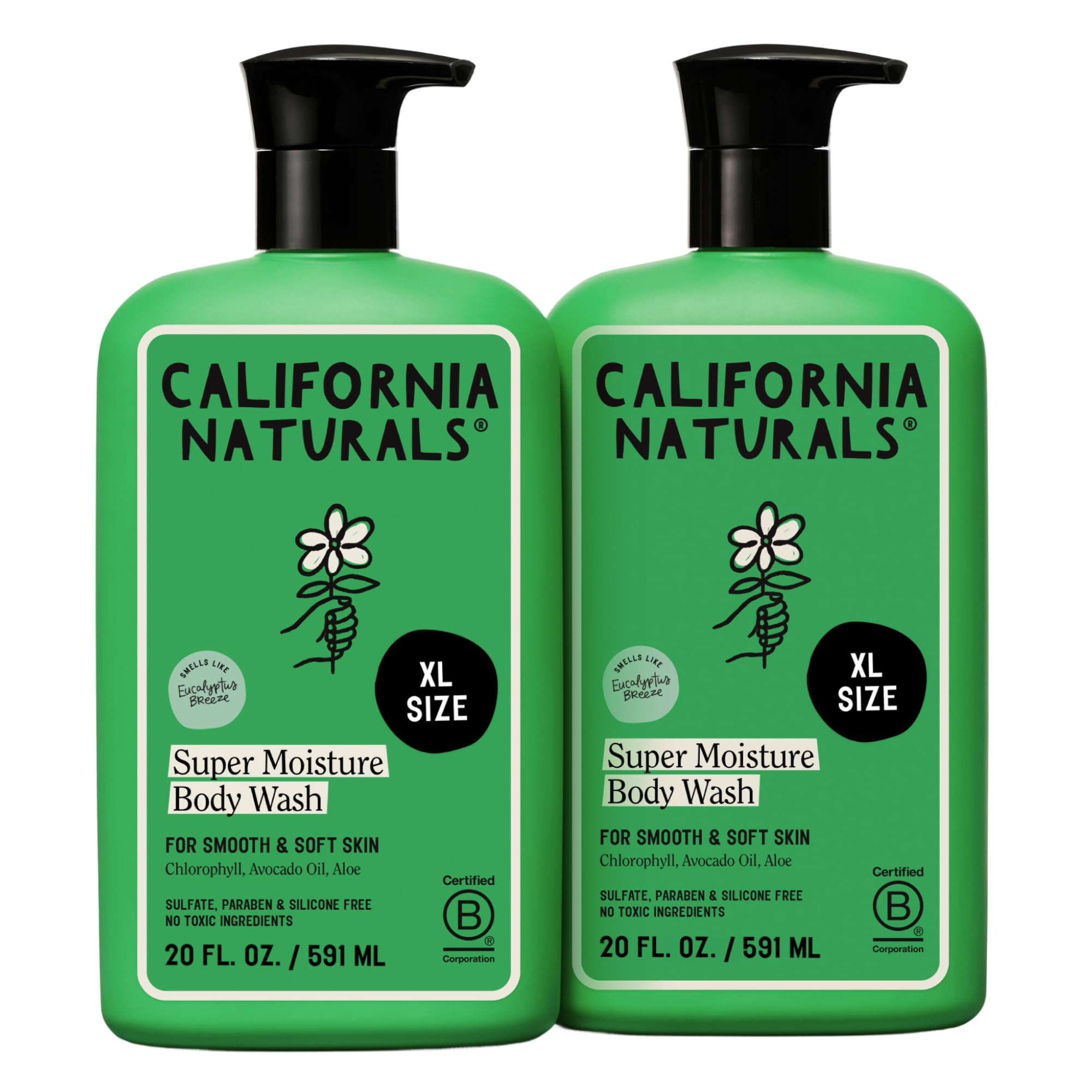 California Naturals front packaging showing eucalyptus breeze and moisturizing benefits