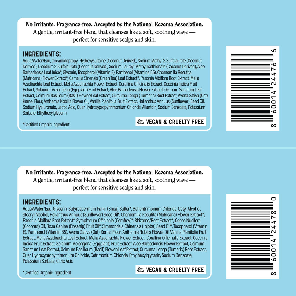 California Naturals readable ingredients label emphasizing clean, nonirritating formula