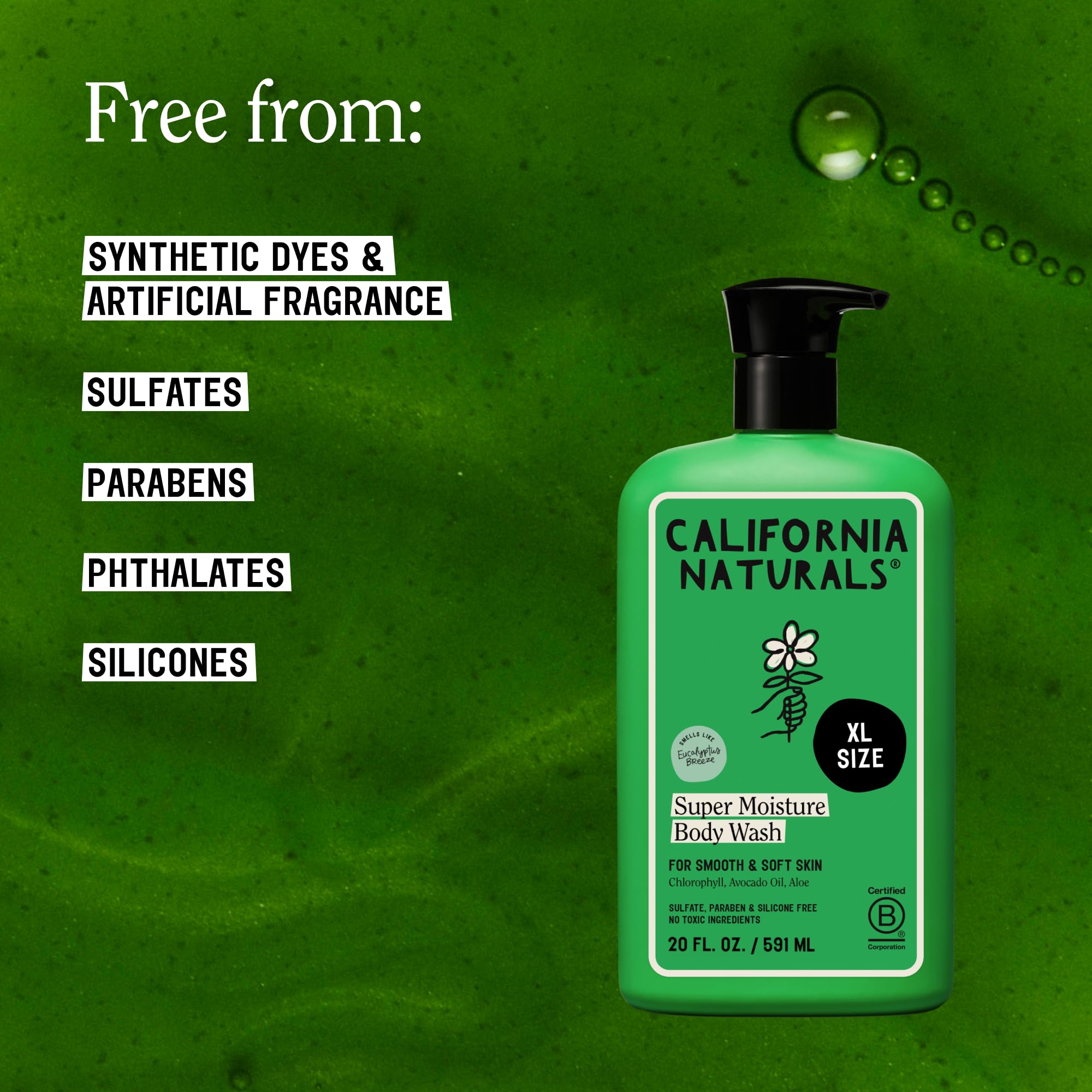 California Naturals pump dispensing gel texture to show moisturizing consistency