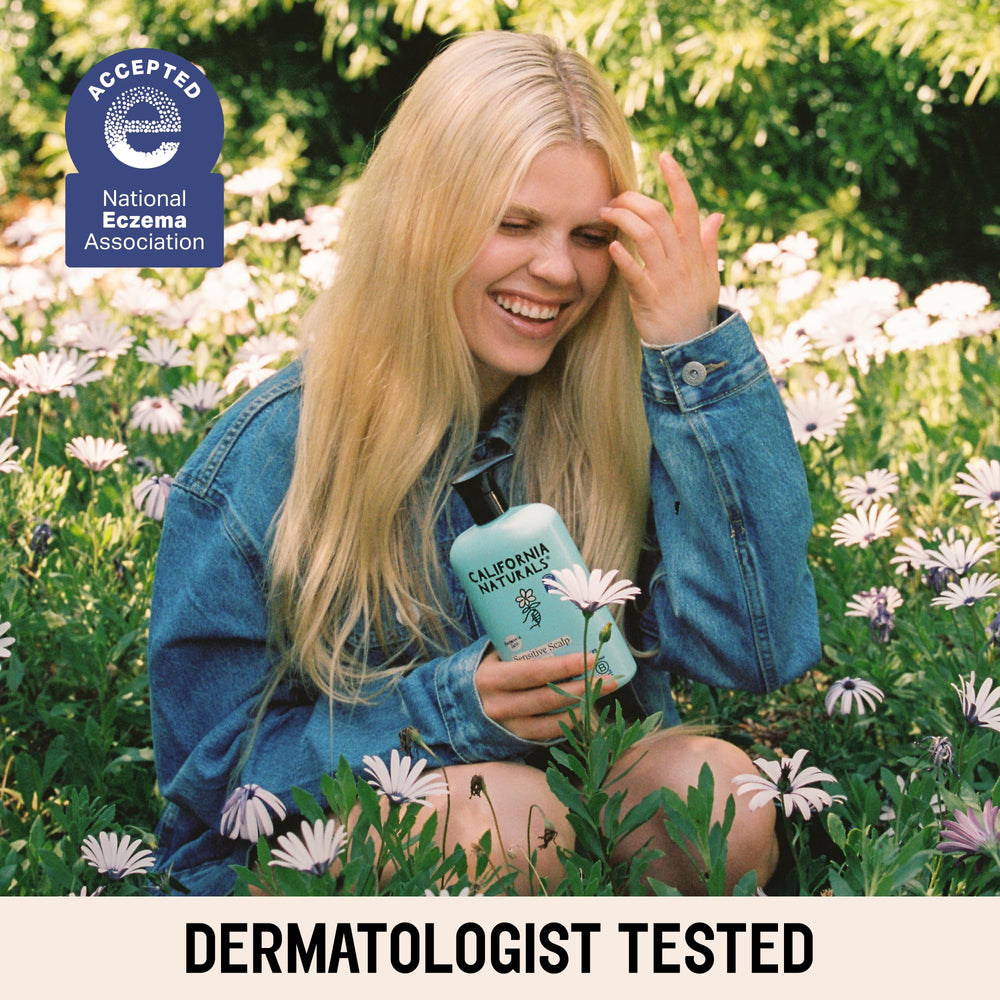 California Naturals shampoo lather in hand illustrating mild foam and gentle clean
