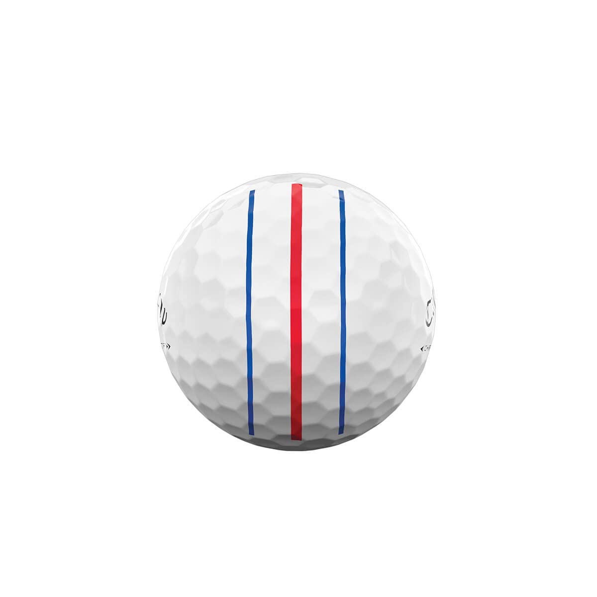 Callaway Chrome Soft ball on tee demonstrating distance and control benefit