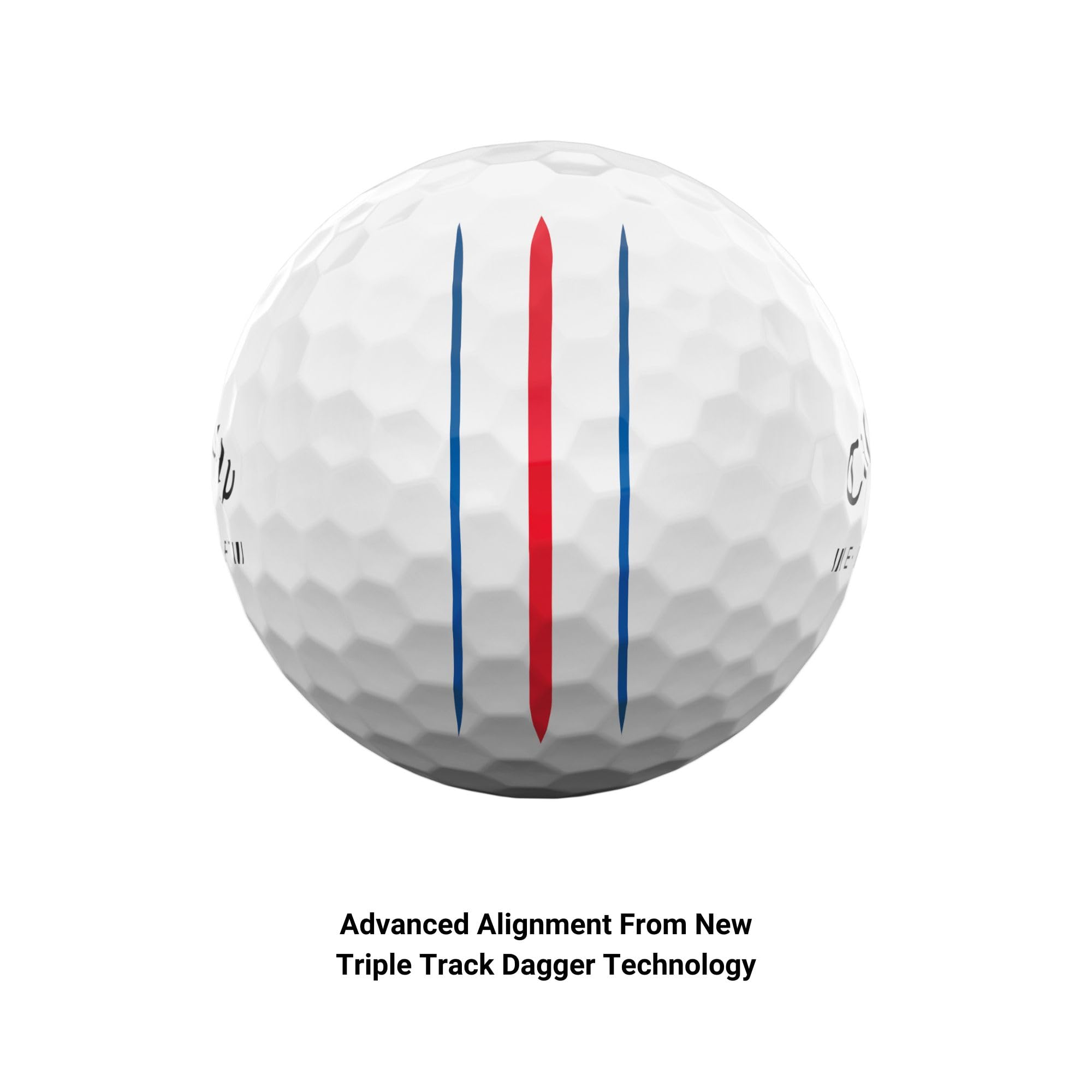 Callaway ERC Soft Triple Track graphic aligned on ball for precise putting