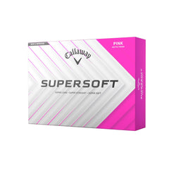 Callaway Supersoft 2025 pink front box showing 12 balls and branding for easy selection